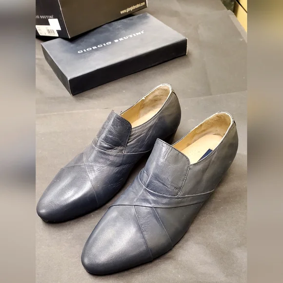 Mens Gorgio Brutini size 8.5M navy grey Giorgio Brutini Mens Chatwal 17627 Quilted Fabric Slip On  main image 3